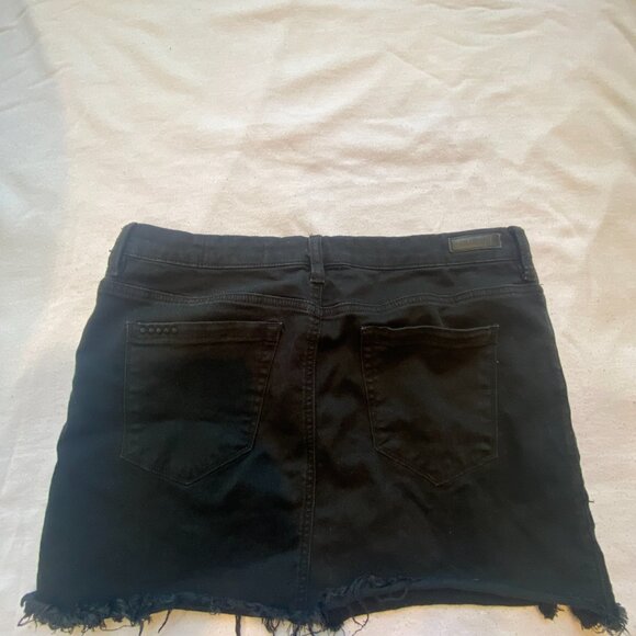Blank NYC Be a Frayed Lace Up Denim Jean Skirt Black Grunge Y2K - Picture 5 of 5